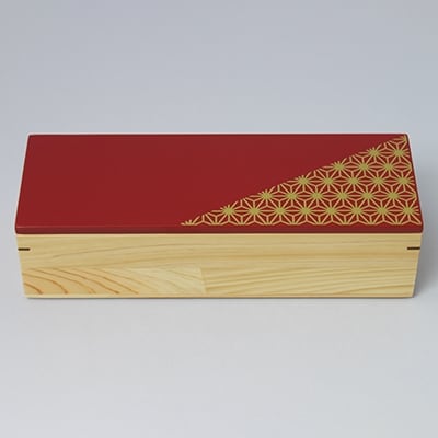 Njeco汎 麻の葉一段弁当箱 赤