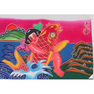 高知特産 手染め祝旗 110×150cm 金太郎と鯉「フラフ」 | 高知県