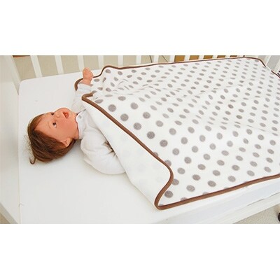 nordic+japan ベビー 綿毛布 70×100cm 水玉・ブラウン