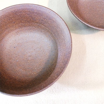 信楽焼　赤土焼締め夫婦茶碗