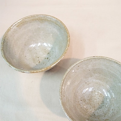 信楽焼　粉引小丼ペア