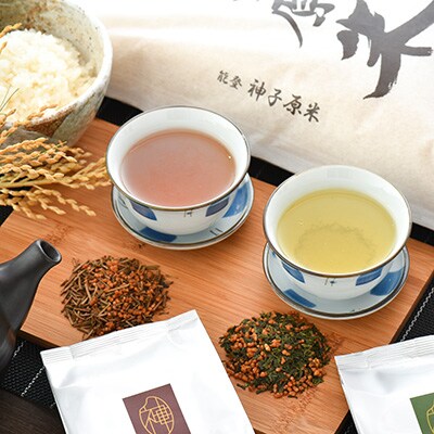 神子原米5kgと神子茶(大) 2種