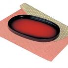 紀州漆器　木製　小判盆　古暦(こよみ)36cm(風呂敷付)