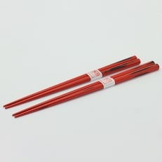 日展作家　紀州漆器伝統工芸士　林克彦作　木製　夫婦箸　根来塗(手塗りうるし)
