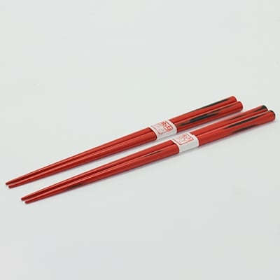 天然漆刷毛手塗細箸青漆塗りオリジナル本物の漆塗りの品物 24        