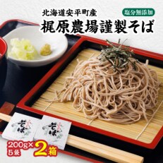 北海道安平町産 梶原農場謹製そば  (200g×5袋)×2箱
