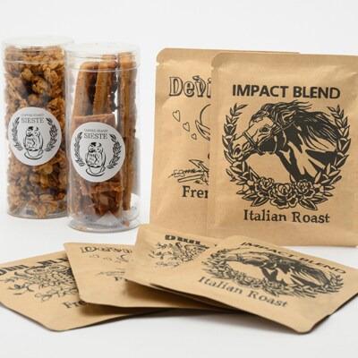 【ギフトに使える】自家焙煎珈琲の「ビター」ドリップバッグと焼き菓子2種のギフト