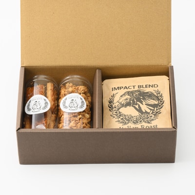 【ギフトに使える】自家焙煎珈琲の「ビター」ドリップバッグと焼き菓子2種のギフト