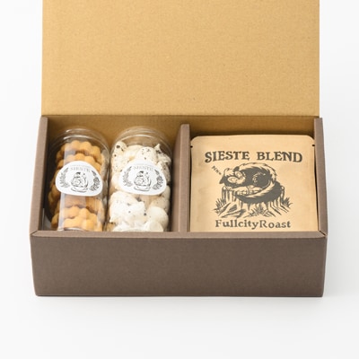 【ギフトに使える】自家焙煎珈琲の「マイルド」ドリップバッグと焼き菓子2種のギフト