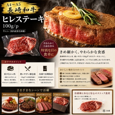 【A4～A5】長崎和牛ヒレステーキ 100g(100g×1枚)