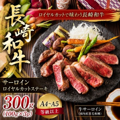 【A4～A5】長崎和牛サーロインロイヤルカットステーキ 300g(100g×3p)