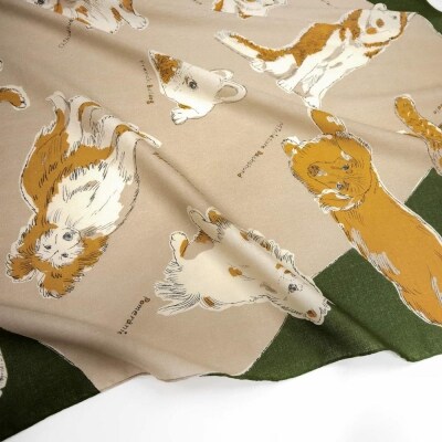 【三陽商事】浅山美里97cm風呂敷(DOGS)(京都/大判/犬/イヌ/薄手/エコバック/綿100%)