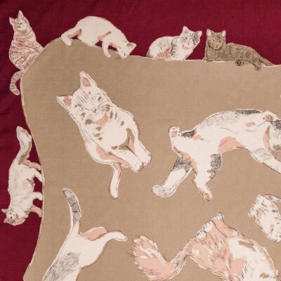 【三陽商事】浅山美里97cm風呂敷(CATS)(京都/大判/猫/ネコ/薄手/エコバック/綿100%)