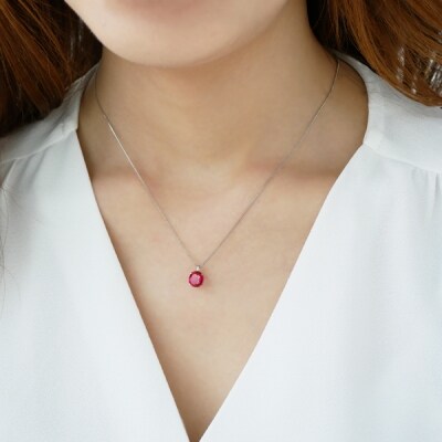 【京セラ】クレサンベール〈ルビー〉ペンダント(ジュエリー,ファッションジュエリー)