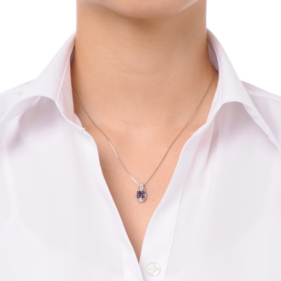 【京セラ】クレサンベール〈アレキサンドライト・天然ダイヤモンド〉ペンダント(ジュエリー)