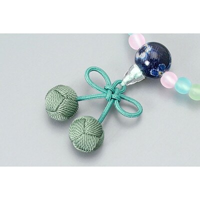 【京念珠】数珠 こどもじゅず サクランボ(グリーン)【土屋念珠店/子供用/念珠/略式/3792】