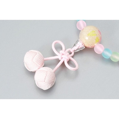 【京念珠】数珠 こどもじゅず サクランボ(ピンク)【土屋念珠店/子供用/念珠/略式/3793】