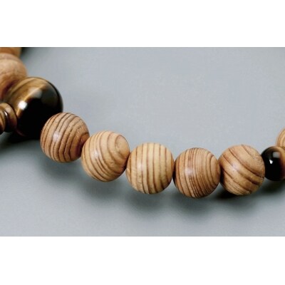 【京念珠】数珠 屋久杉 虎目石 正絹房【土屋念珠店/男性用/メンズ/念珠/略式/3623】