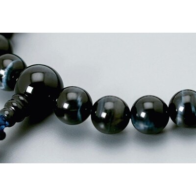 【京念珠】数珠 厳選 青虎目石 正絹房【土屋念珠店/男性用/メンズ/念珠/略式/3599】