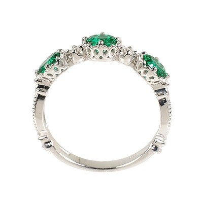 【京セラ】クレサンベール〈エメラルド・天然ダイヤモンド〉リング【5月誕生石】(ジュエリー)