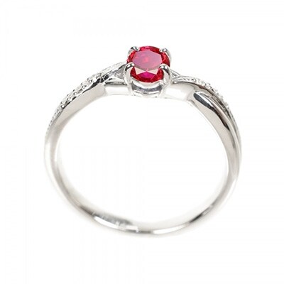 【京セラ】クレサンベール〈ルビー・天然ダイヤモンド〉リング【オーバルカット/メレダイヤ/7月誕生石】