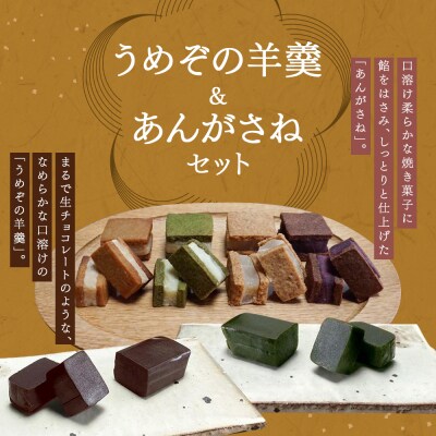 【甘党茶屋京梅園】うめぞの羊羹とあんがさねのセット