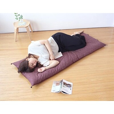 【洛中高岡屋】うたた寝にちょうどいい寛ぎのアイテム　カバータイプごろ寝敷きふとん(パープル系)