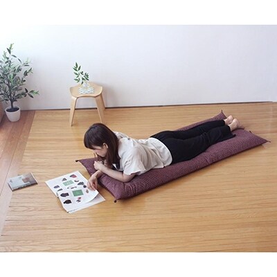 【洛中高岡屋】うたた寝にちょうどいい寛ぎのアイテム　カバータイプごろ寝敷きふとん(パープル系)