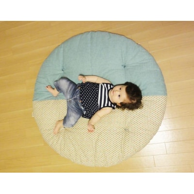 【洛中高岡屋】赤ちゃんがほほ笑む寛ぎのアイテム　せんべい座ぶとん(3色あられ・砧青磁)