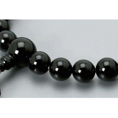 【京念珠】数珠 黒オニキス 正絹重ね房【土屋念珠店/男性用/メンズ/念珠/略式/3687】