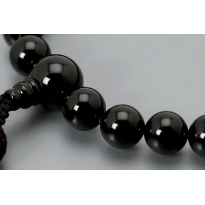 【京念珠】数珠 黒オニキス 正絹房【土屋念珠店/男性用/メンズ/念珠/略式/3649】