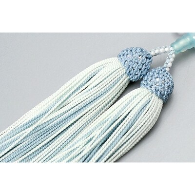 【京念珠】数珠 水晶 アクアメノウ 正絹房【土屋念珠店/女性用/レディース/念珠/略式/3780】