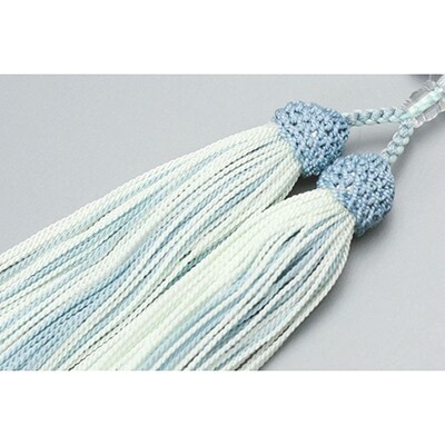 【京念珠】数珠 ブルーレースメノウ 水晶 正絹房【土屋念珠店/女性用/念珠/略式/3775】