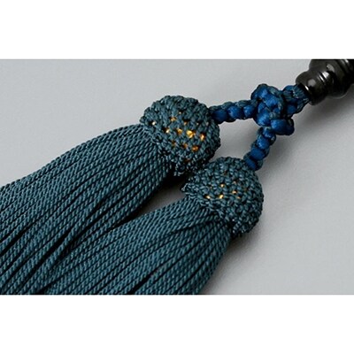 【京念珠】数珠 すびき黒檀 みかん玉 青虎目石 正絹頭房【土屋念珠店/男性用/念珠/略式/3609】