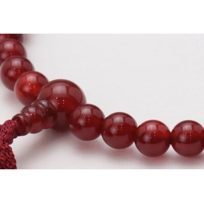 【京念珠】数珠 メノウ 正絹頭房【土屋念珠店/女性用/レディース/念珠/略式/3750】