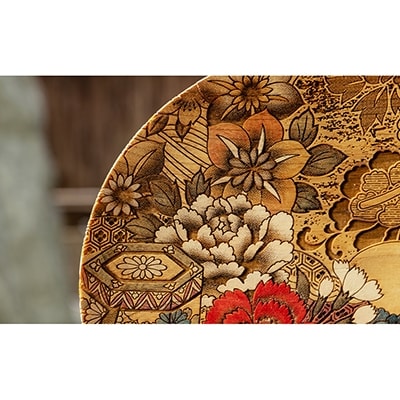 【三彩工房】京友禅模様彫刻皿〈9寸〉