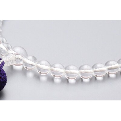 【京念珠】数珠 上 水晶 正絹頭房【土屋念珠店/女性用/レディース/念珠/略式/3696】