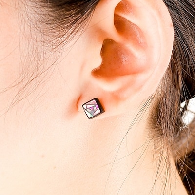 【伝統工芸を応援!】【嵯峩螺鈿・野村】螺鈿ジュエリー(ピアス・ばら)