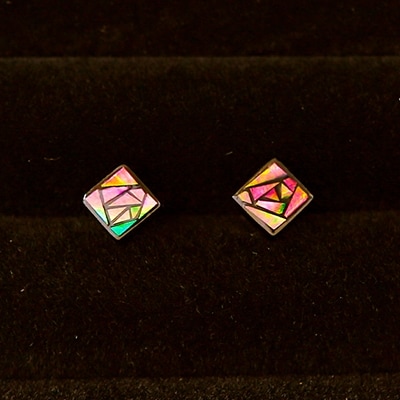 【伝統工芸を応援!】【嵯峩螺鈿・野村】螺鈿ジュエリー(ピアス・ばら)