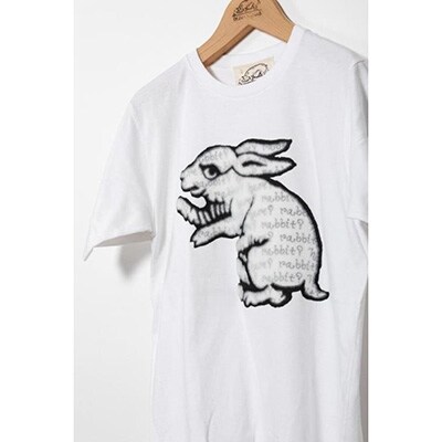 ふるさと納税 服 京都府 京都市 直植毛フロッキーTシャツ　ウサギ黒　(Mサイズ) Mサイズ sd1_80fc3599298c642ca352d62f5e