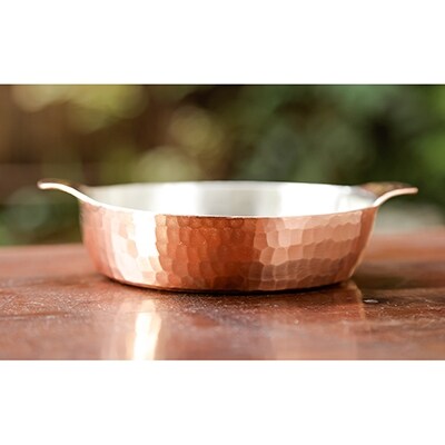 【八木庖丁店】手打ち銅製　グラタン皿(12cm)