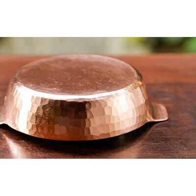 【八木庖丁店】手打ち銅製　グラタン皿(12cm)