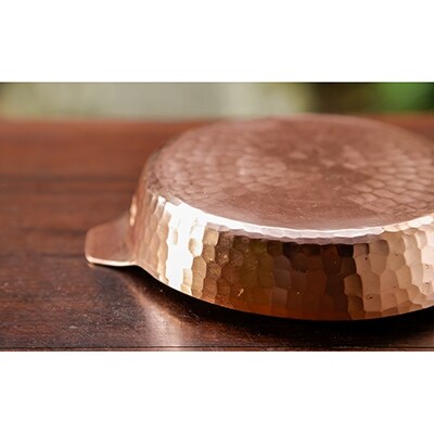 【八木庖丁店】手打ち銅製　グラタン皿(15cm)