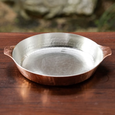 【八木庖丁店】手打ち銅製 グラタン皿(15cm)|京都 料理 キッチン用品 皿 食器 人気 有名
