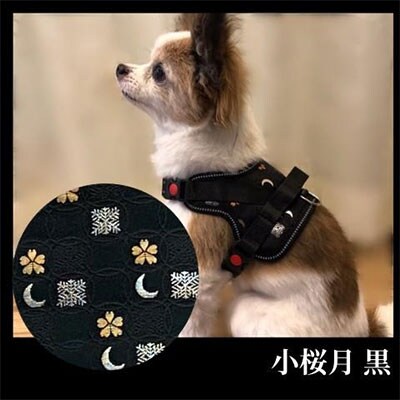 柴犬コウタのハッピィショップ 小型犬用 京都西陣金襴織 ハーネス 華 Hana 小桜月 黒 お礼品詳細 ふるさと納税なら さとふる