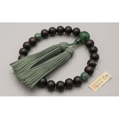 数珠 天然石 黒檀 瑪瑙 男性用 本絹房 艶あり 京念珠 A28-1 京都