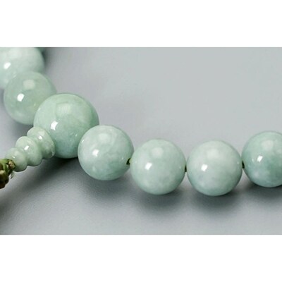 【京念珠】 ビルマ翡翠 22玉 正絹頭房【土屋念珠店/男性用/メンズ/念珠/略式/3653】