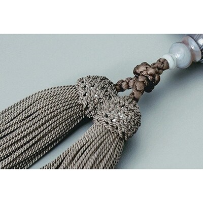 【京念珠】 原色縞メノウ 22玉 正絹頭房【土屋念珠店/男性用/メンズ/念珠/略式/3650】