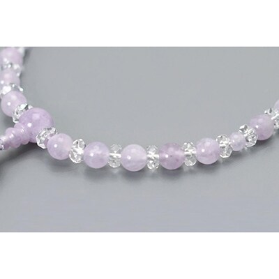 【京念珠】 藤雲石 7mm玉 正絹松風頭房【土屋念珠店/女性用/レディース/念珠/略式/3733】