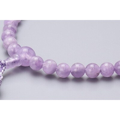 【京念珠】 厳選 藤雲石 7mm玉 正絹頭房【土屋念珠店/女性用/レディース/念珠/略式/3697】